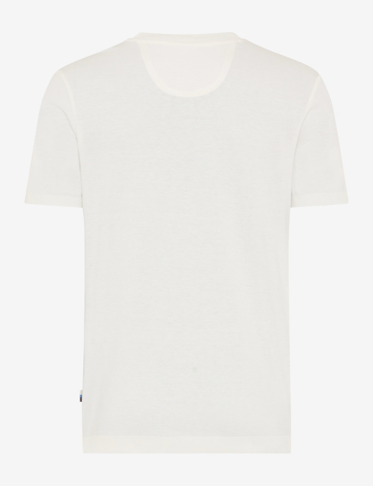 Tricou O Neck bumbac/modal barbati BRAX TREVO alb [2]