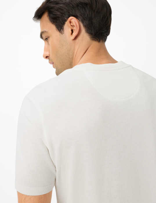 Tricou O Neck bumbac/modal barbati BRAX TREVO alb [7]