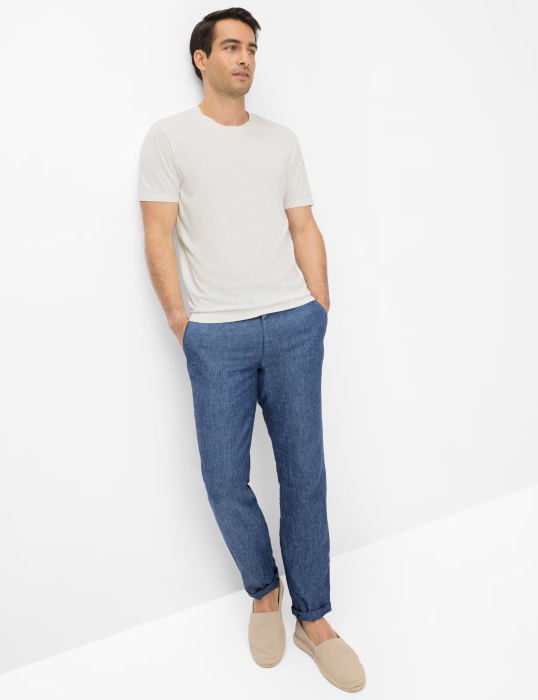 Tricou O Neck bumbac/modal barbati BRAX TREVO alb [5]