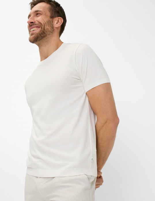 Tricou O-neck bumbac/modal  barbati BRAX TREVOR crem [6]