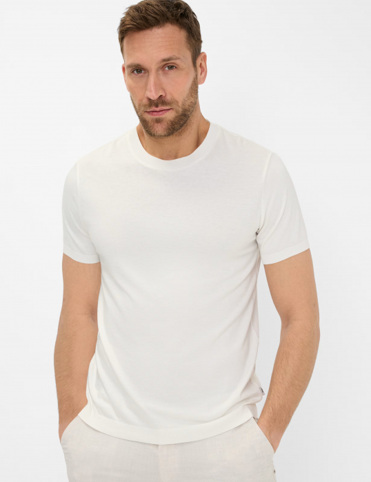 Tricou O-neck bumbac/modal  barbati BRAX TREVOR crem [3]