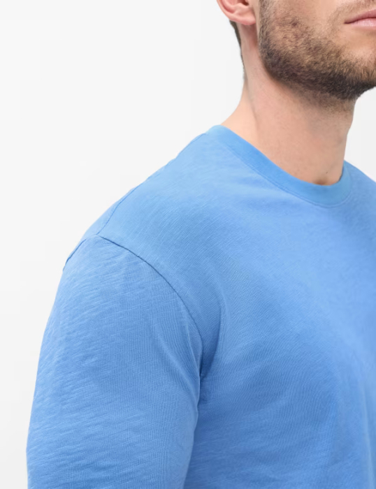 Tricou O Neck bumbac barbati BRAX TROY albastru [6]