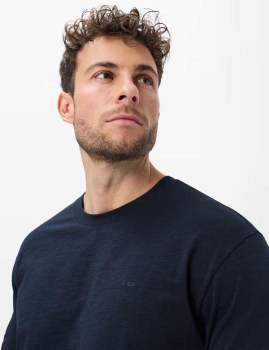 Tricou O Neck bumbac barbati BRAX TROY bleumarin [6]