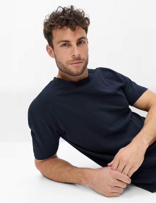 Tricou O Neck bumbac barbati BRAX TROY bleumarin [5]