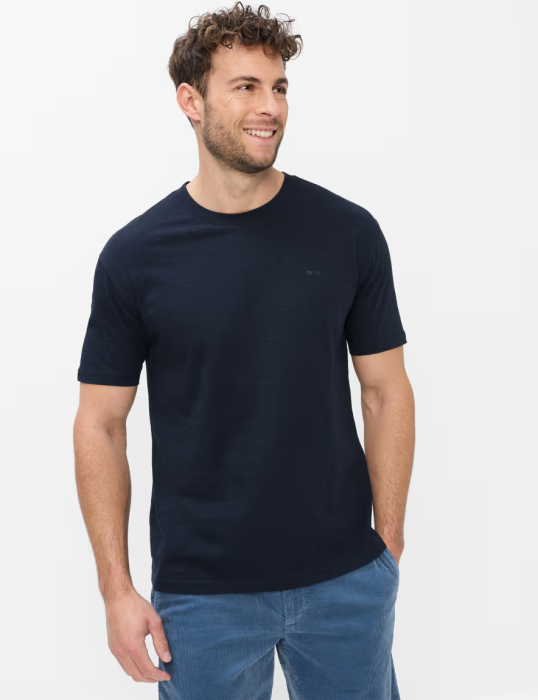 Tricou O Neck bumbac barbati BRAX TROY bleumarin [2]
