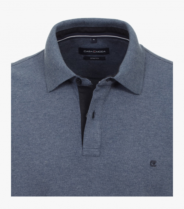 Tricou polo bumbac barbati CASA MODA 004470 albastru inchis pepit [3]