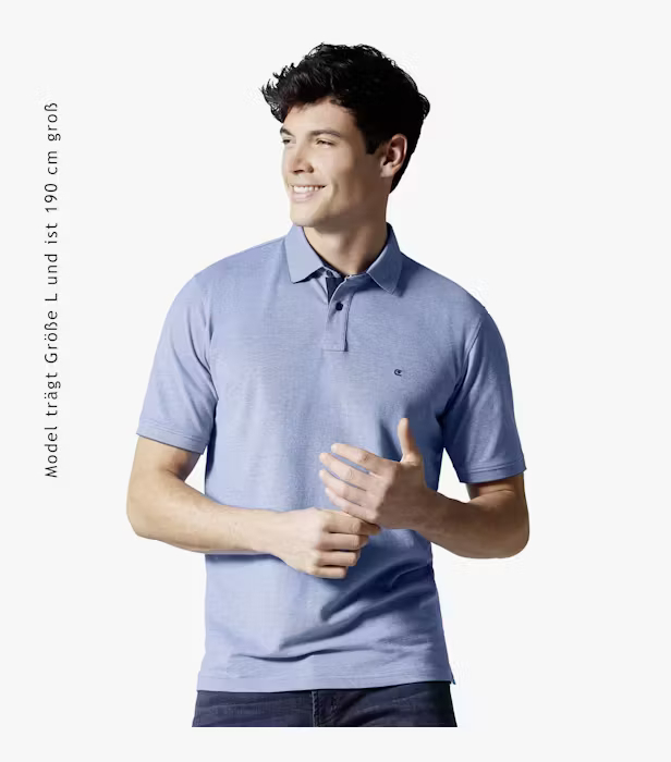 Tricou polo bumbac barbati CASA MODA 004470 bleu melanj [5]
