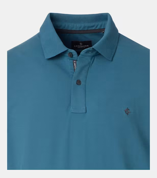 Tricou polo bumbac barbati CASA MODA 004470 turcoaz inchis [3]