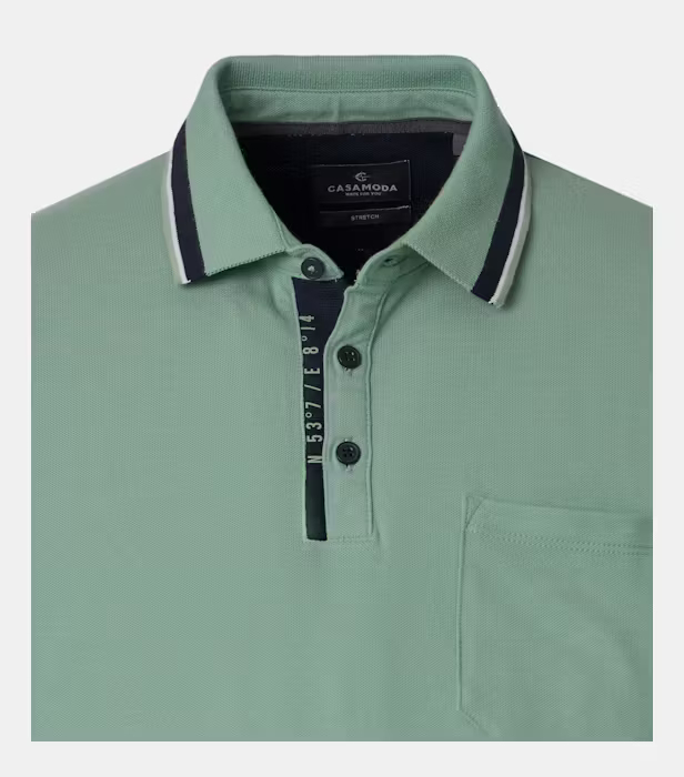 Tricou polo bumbac barbati CASA MODA verde deschis [3]