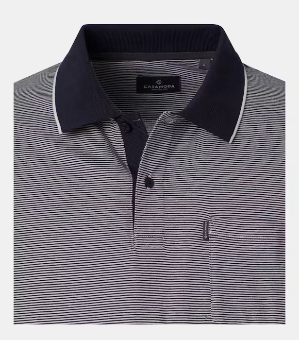 Tricou polo bumbac barbati CASA MODA bleumarin dungulite [3]