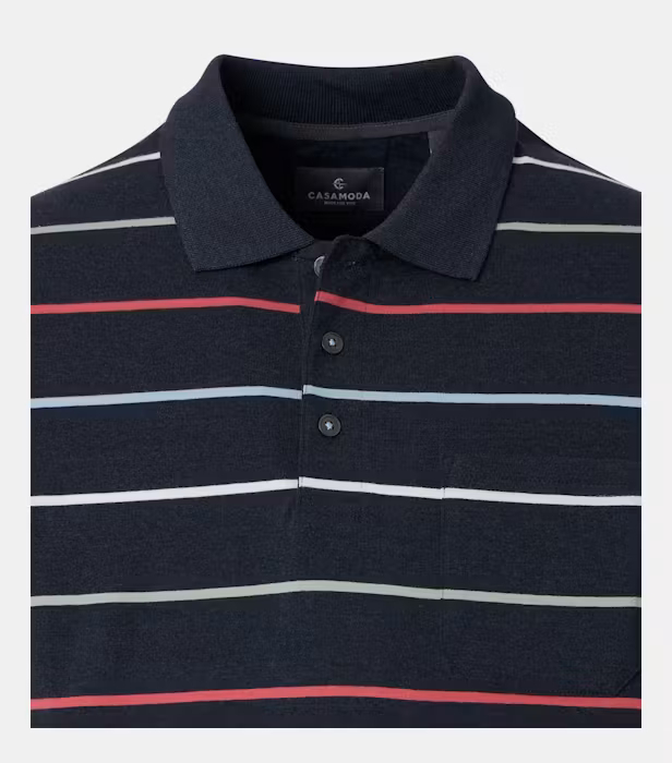 Tricou polo barbati CASA MODA bleumarin dungi [3]