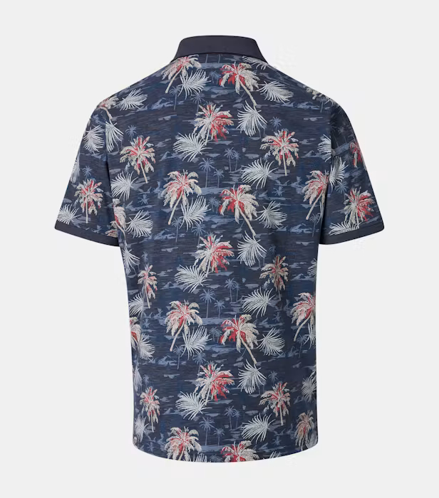 Tricou polo bumbac barbati CASA MODA bleumarin print estival [2]