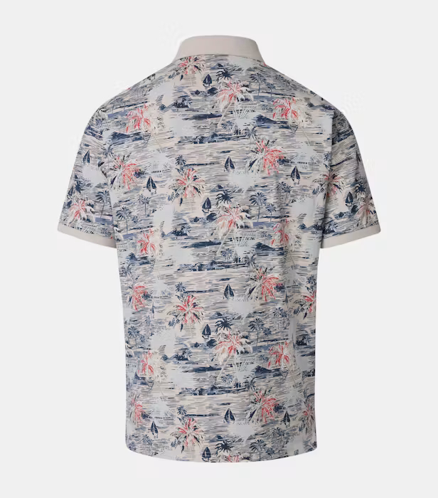 Tricou polo bumbac barbati CASA MODA bej print estival [2]