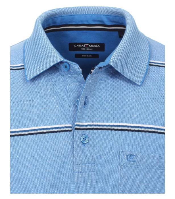 Tricou polo barbati CASA MODA albastru dungi [2]