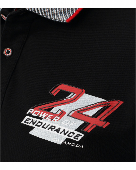 Tricou polo barbati CASA MODA Racing negru [5]