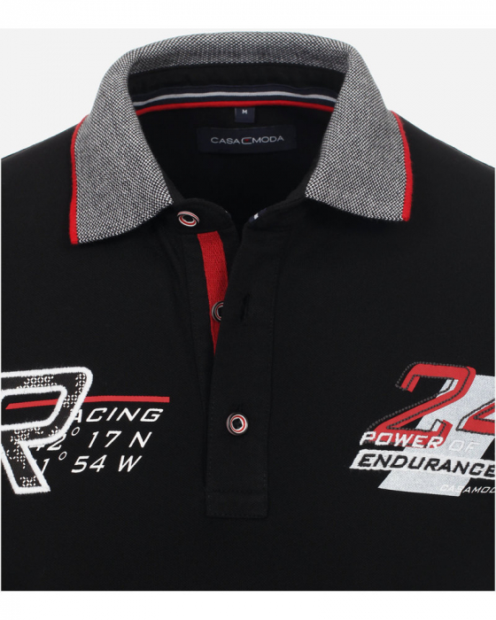 Tricou polo barbati CASA MODA Racing negru [3]