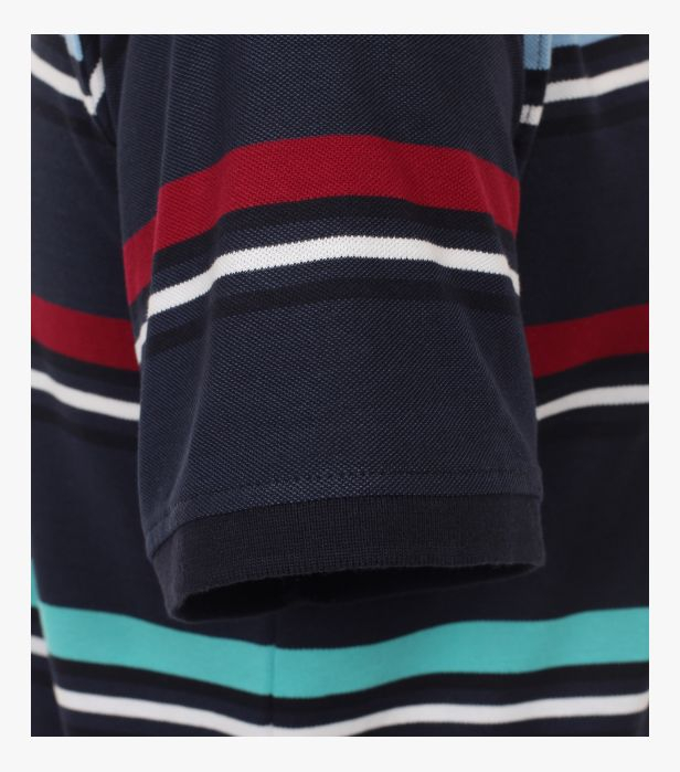 Tricou polo barbati CASA MODA dungi bleumarin/turcoaz [4]