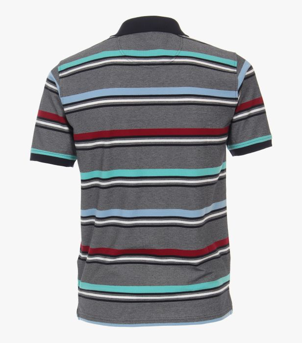 Tricou polo barbati CASA MODA dungi albastru/turcoaz [2]
