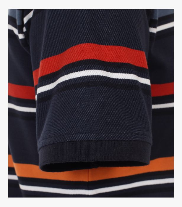 Tricou polo barbati CASA MODA dungi bleumarin/portocaliu [4]