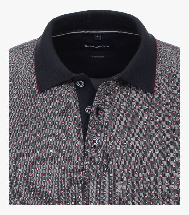 Tricou polo barbati CASA MODA albastru print cerculete visiniu [3]