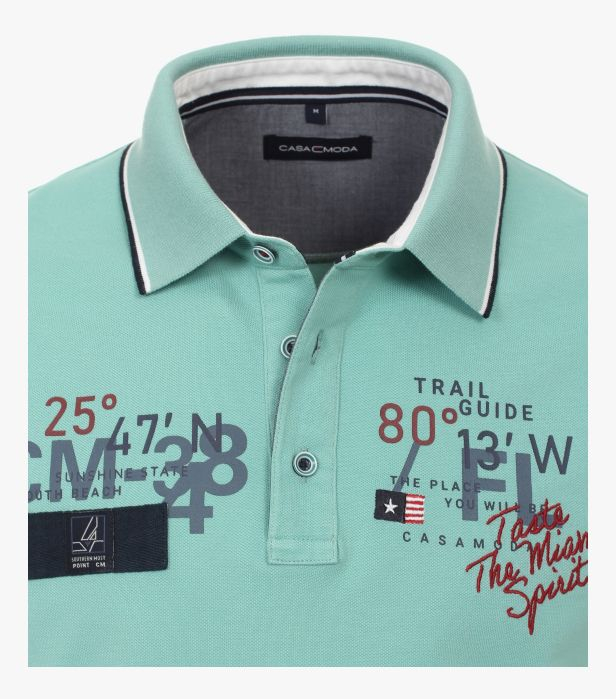 Tricou polo bumbac barbati CASA MODA "Sunshine State" turcoaz deschis [2]