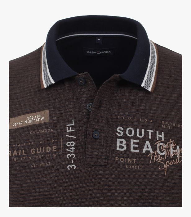 Tricou polo bumbac barbati CASA MODA "Sunshine State" maro [2]