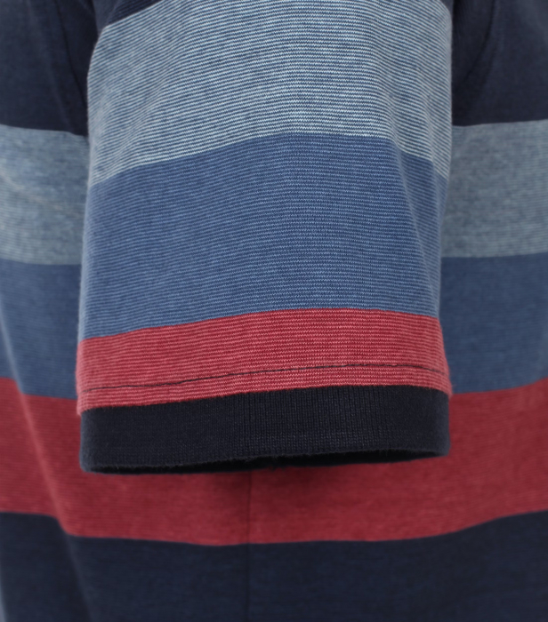 Tricou polo bumbac barbati CASA MODA dungi visiniu/albastru [4]