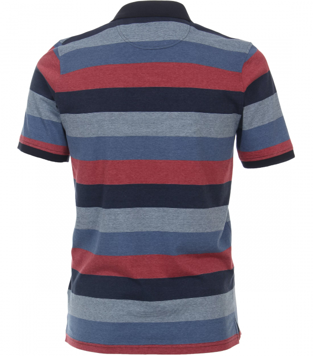 Tricou polo bumbac barbati CASA MODA dungi visiniu/albastru [2]