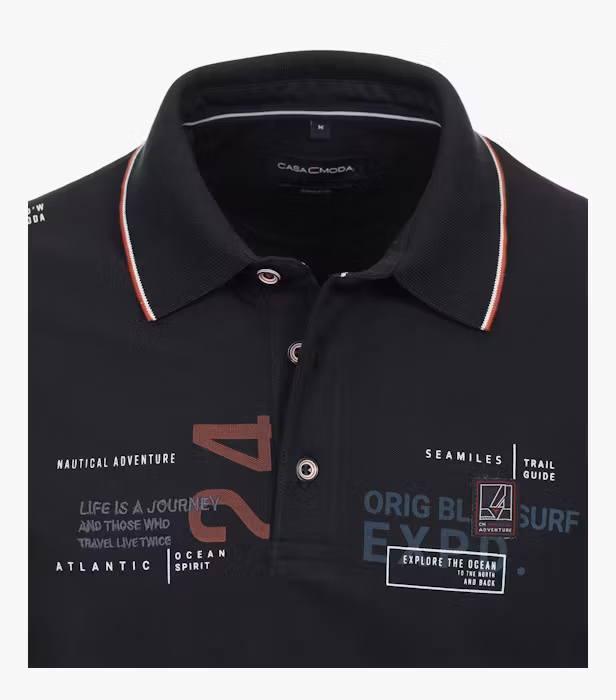 Tricou polo bumbac barbati CASA MODA Atlantic Spirit bleumarin [3]