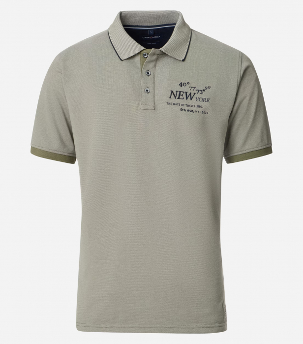 Tricou polo barbati CASA MODA New York oliv [1]