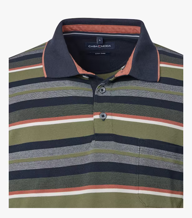 Tricou polo barbati CASA MODA verde dungi [3]