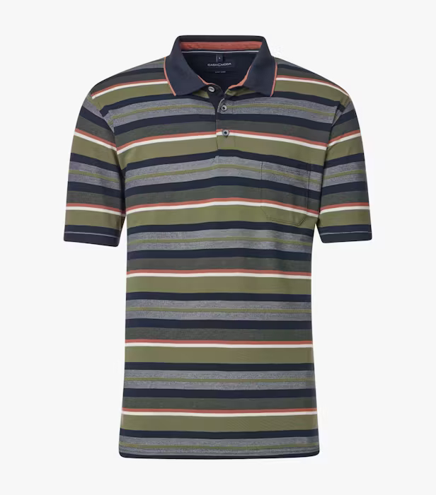 Tricou polo barbati CASA MODA verde dungi [1]
