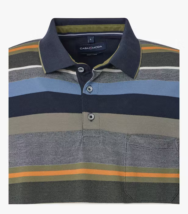 Tricou polo barbati CASA MODA albastru dungi [3]