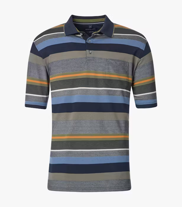 Tricou polo barbati CASA MODA albastru dungi [1]