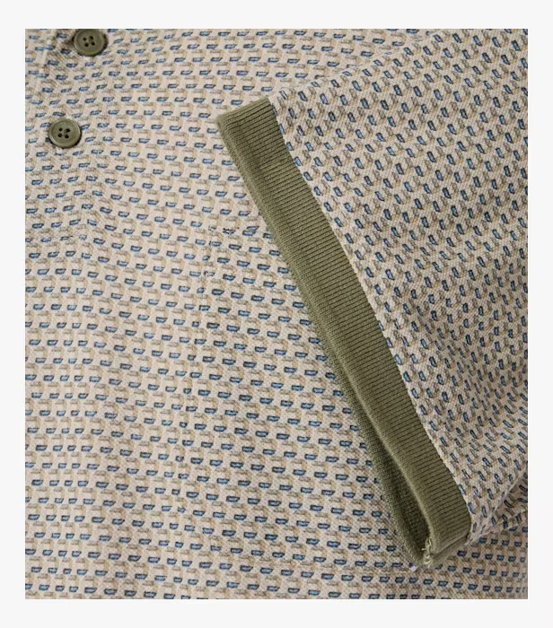 Tricou polo barbati CASA MODA bej cerculete oliv/albastru [4]