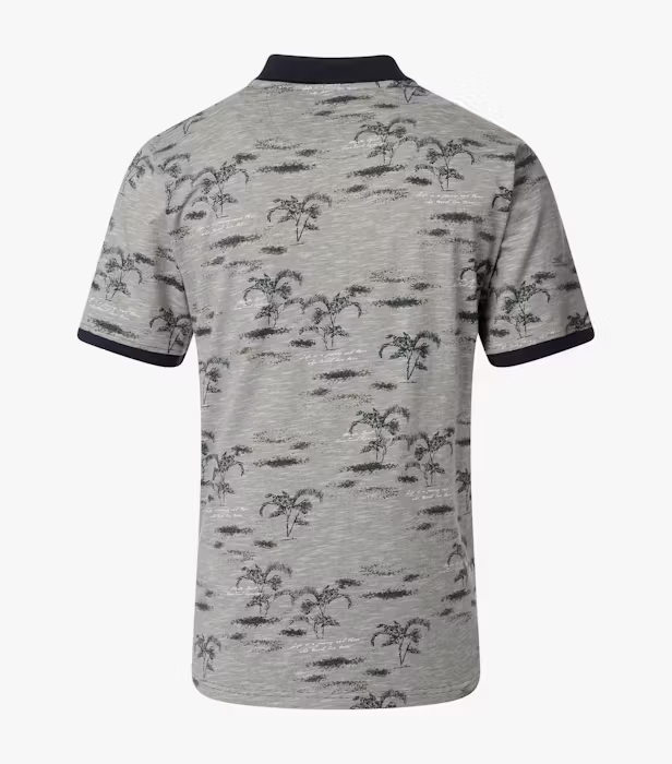 Tricou polo bumbac barbati CASA MODA oliv print arbust [2]