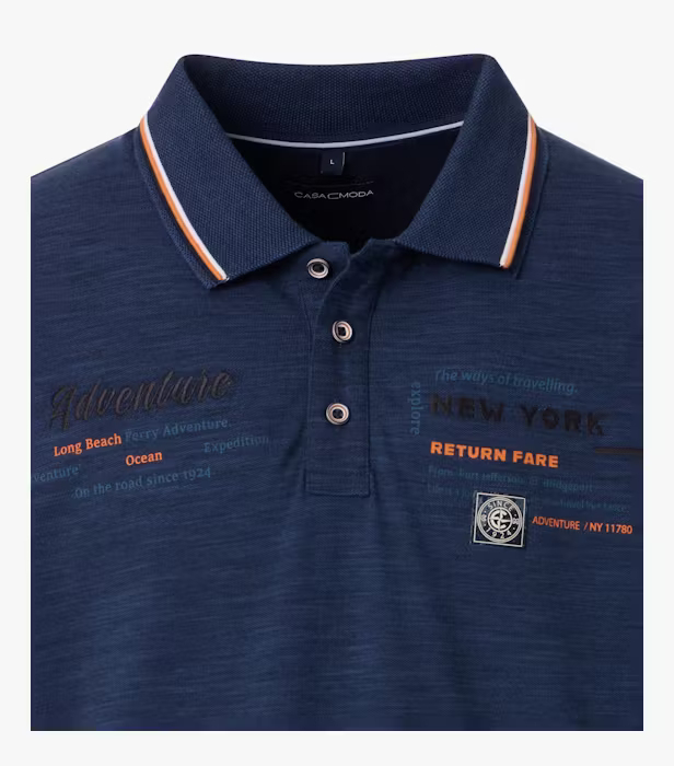Tricou polo bumbac barbati CASA MODA New York indigo [3]
