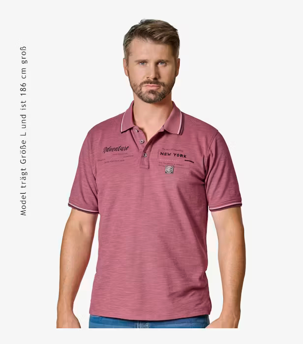 Tricou polo bumbac barbati CASA MODA New York visiniu deschis [4]