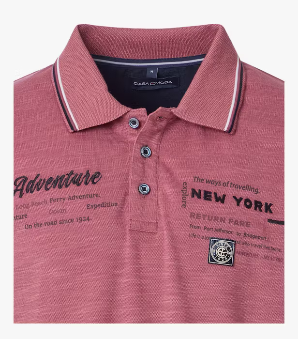 Tricou polo bumbac barbati CASA MODA New York visiniu deschis [3]