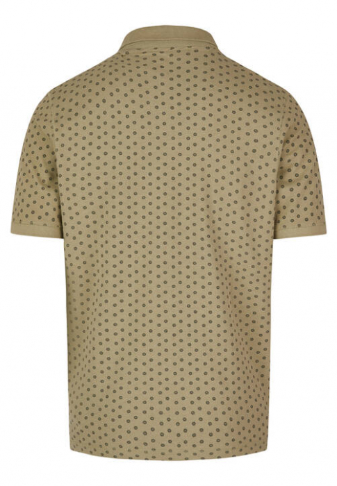 Tricou polo bumbac barbati DANIEL HECHTER AOP vernil print hexagoane DH [2]