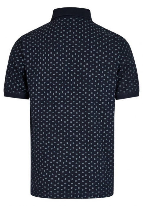 Tricou polo bumbac barbati DANIEL HECHTER AOP bleumarin print hexagoane DH [2]