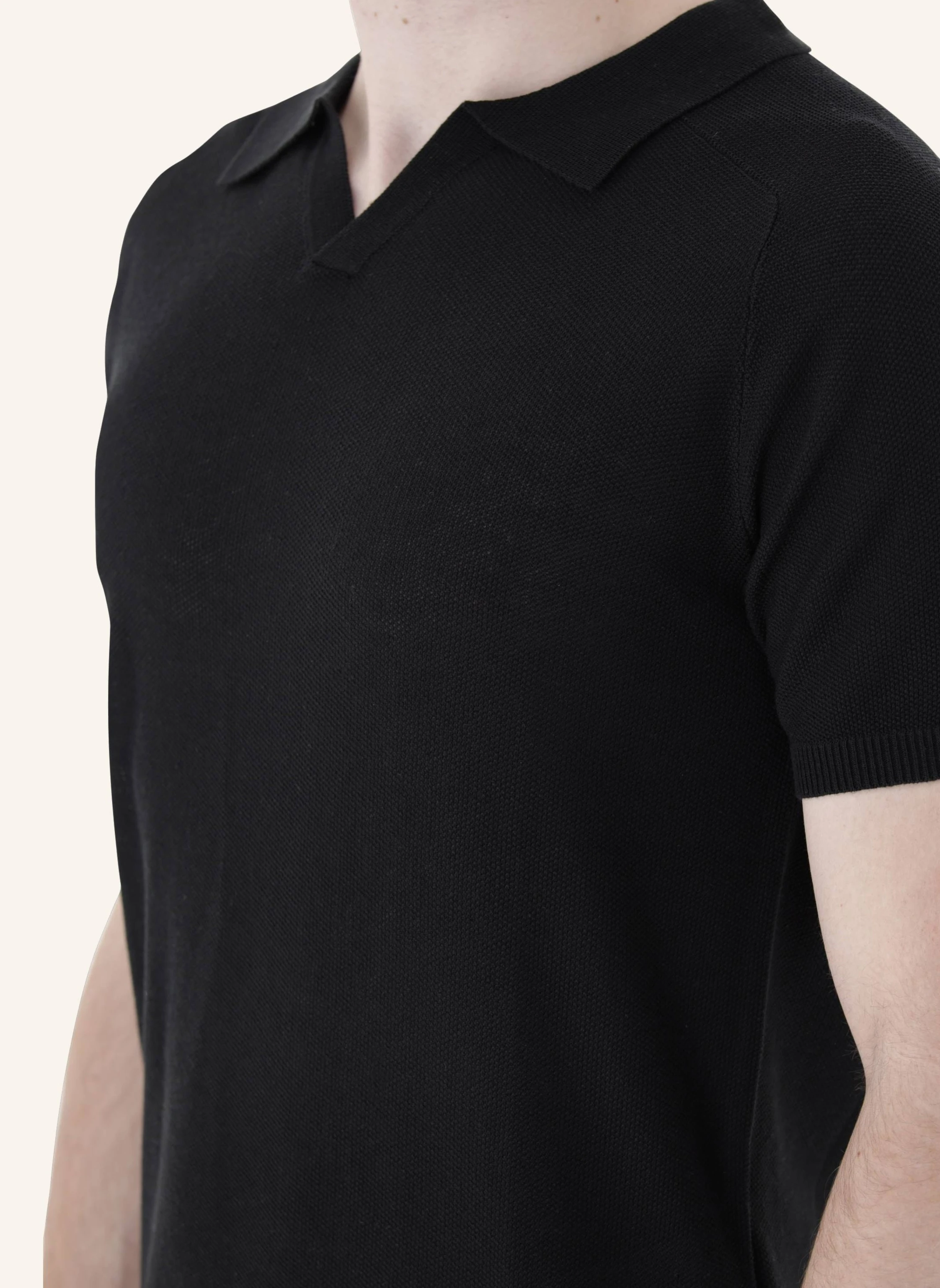 Tricou polo in/lyocell barbati CG CLUB of GENTS Bevan negru [4]
