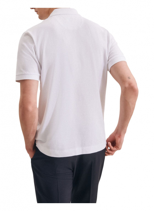 Tricou polo bumbac pique barbati SEIDENSTICKER alb [4]