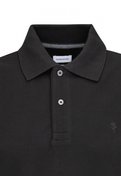 Tricou polo bumbac pique barbati SEIDENSTICKER negru [2]