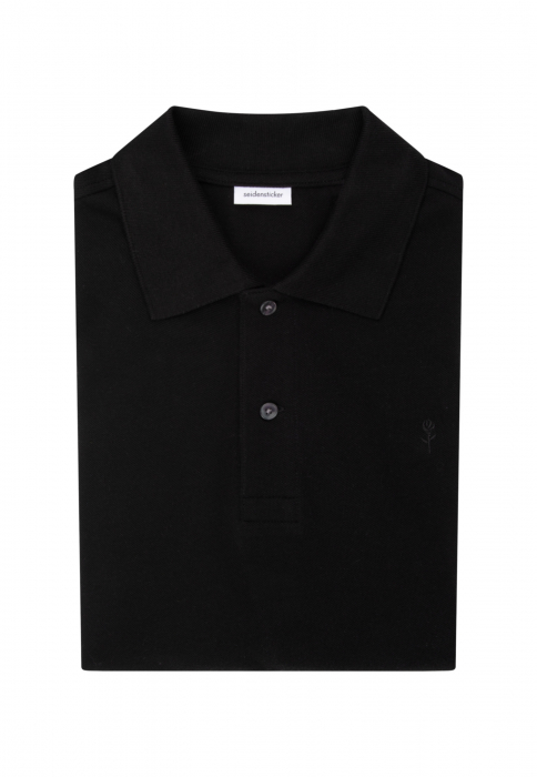 Tricou polo bumbac pique barbati SEIDENSTICKER negru [5]