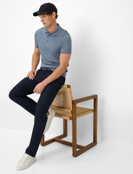 Tricou polo barbati bumbac/modal BRAX PARVIS gri [6]