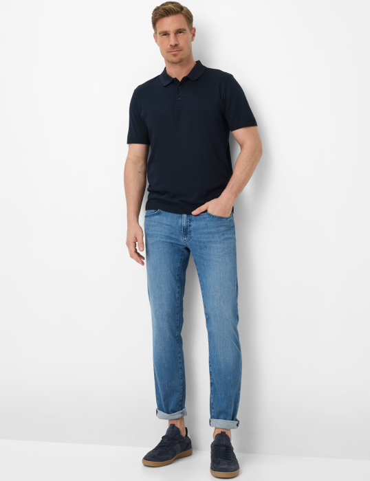 Tricou polo bumbac/modal barbati BRAX PARVIS bleumarin [5]