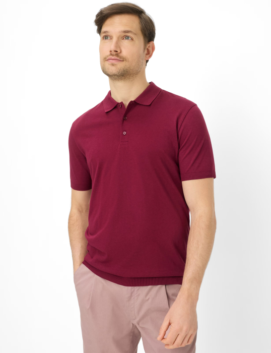 Tricou polo bumbac/modal barbati BRAX PARVIS  visiniu [3]