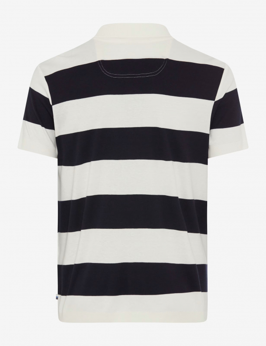 Tricou polo barbati bumbac/modal BRAX PAVEL dungi alb/bleumarin [2]