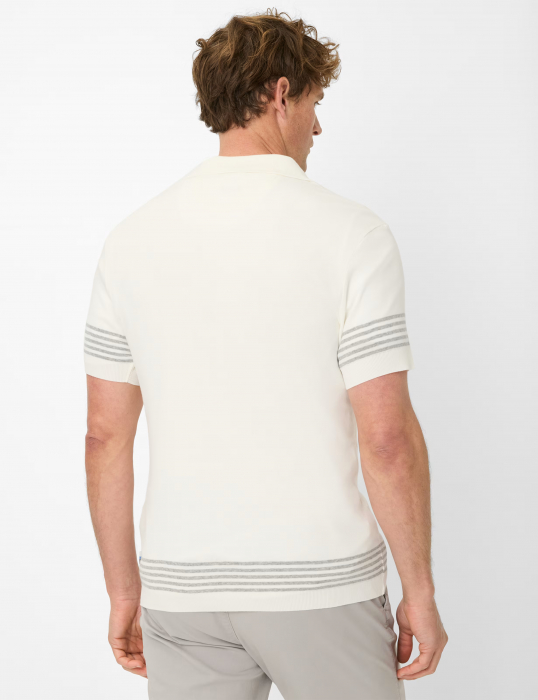 Tricou polo barbati bumbac/modal BRAX PAVEL crem [4]